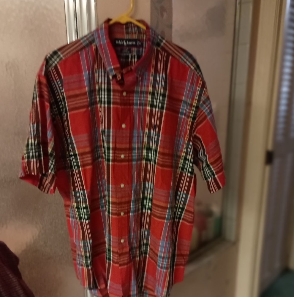 Lot 2 Cotton XL Ralph Lauren Men's Plaid Shirts